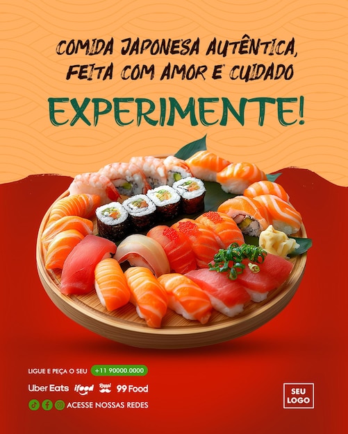 PSD entrega de comida japonesa