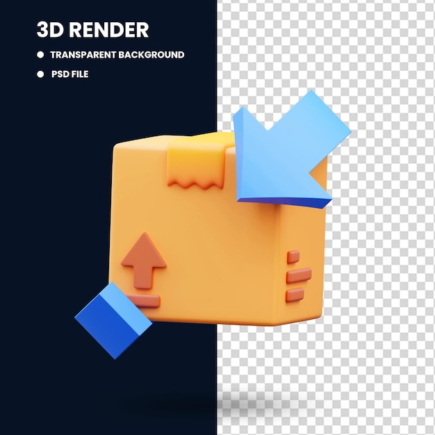 Entrega de devolução do pedido, ilustração de renderização 3d