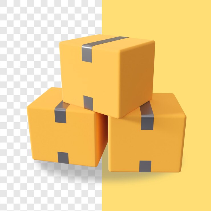 entrega de pacotes de caixa de papelão 3d alpha bckground