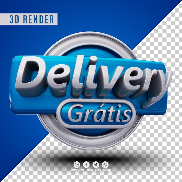 PSD entrega gratuita logo 3d para empresas