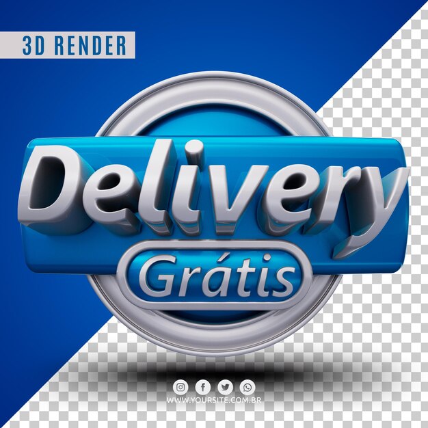 PSD entrega gratuita logo 3d para empresas