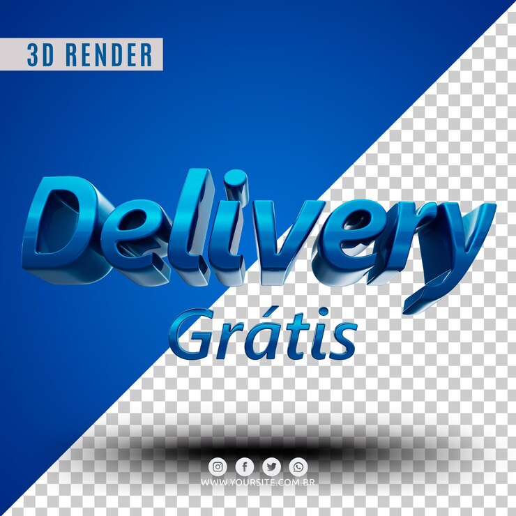 PSD entrega gratuita logo 3d para empresas