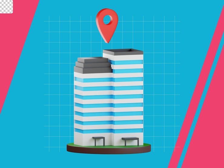 PSD entrega, en, oficina, 3d, icono