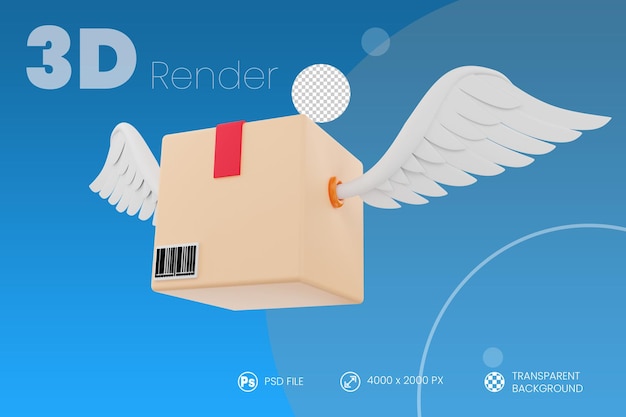 Entrega rápida 3D render fondo aislado