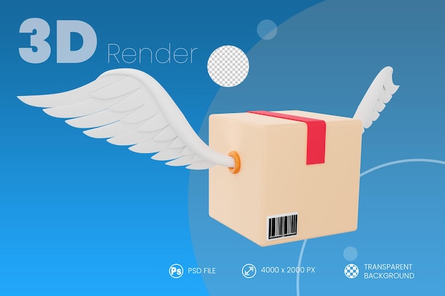 Entrega rápida 3D render fondo aislado