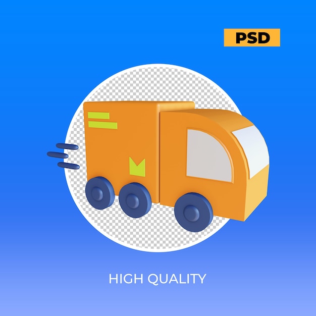 PSD entrega de renderizado 3d