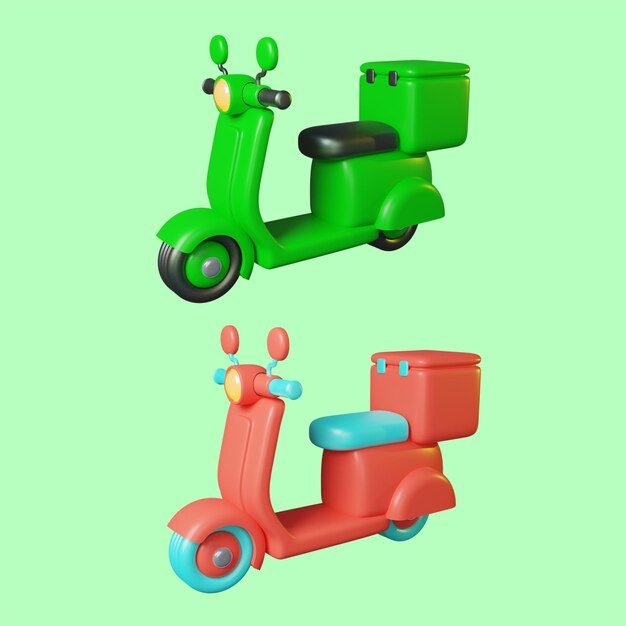 PSD entrega de vespa en 3d