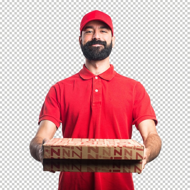 PSD entregador de pizza png