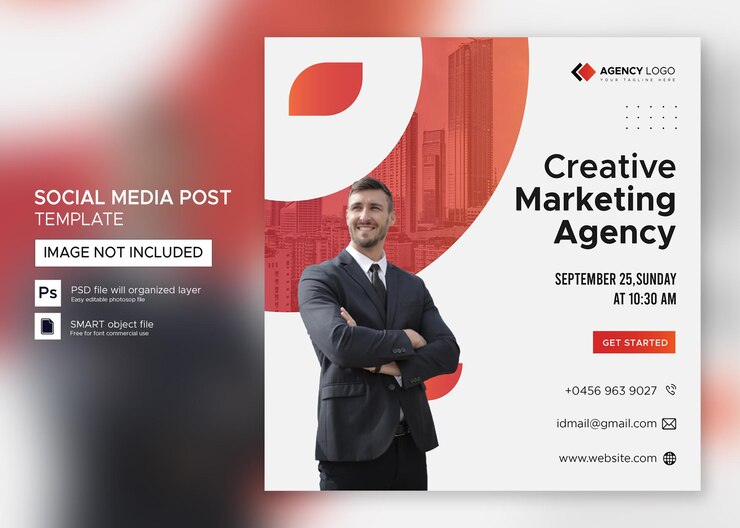 Entreprise de marketing numérique Webinaire sur les médias sociaux PSD Premium