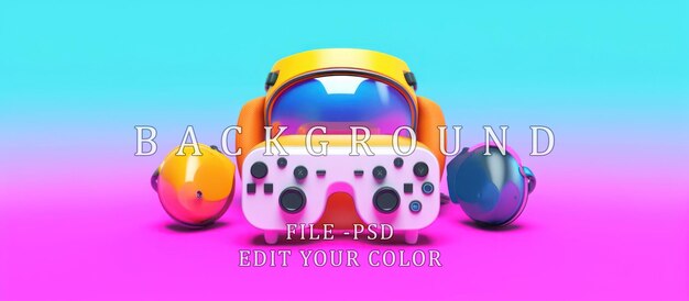 PSD entretenimiento retro gamepad renderizado en 3d