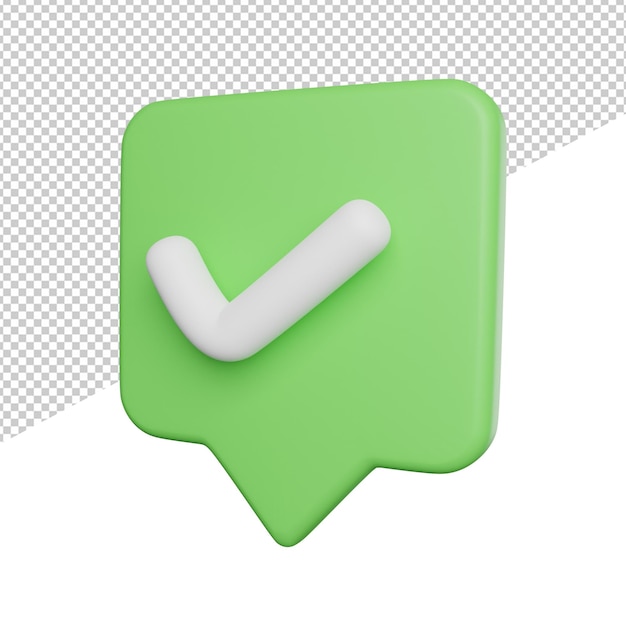Entscheidungs-Checkliste Akzeptieren Sie die 3D-Rendering-Symboldarstellung der Seitenansicht auf transparentem Hintergrund