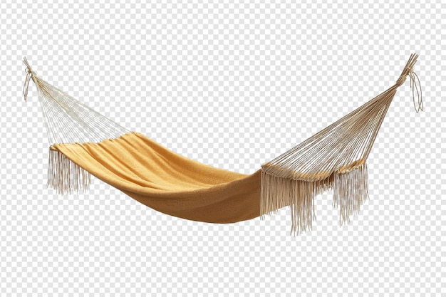 Entspannende Hängeschleife zwischen zwei Bäumen mit Isolierung auf durchsichtigem Hintergrund