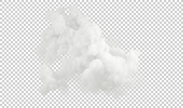 Entspannendes Klima glatte Wolken auf transparenten Hintergründen 3D-Rendering PSD
