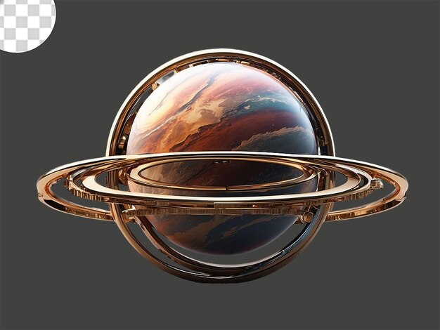 Entwerfen sie standardmäßig einen planeten mit einem atemberaubenden ringsystem