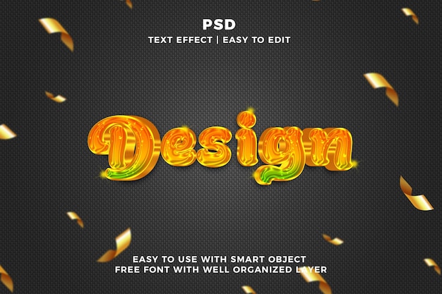 PSD entwurf 3d-bearbeitbarer photoshop-text-effekt-stil psd mit hintergrund