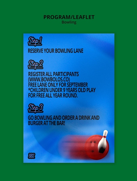 Entwurf der Vorlage für das Bowlingprogramm