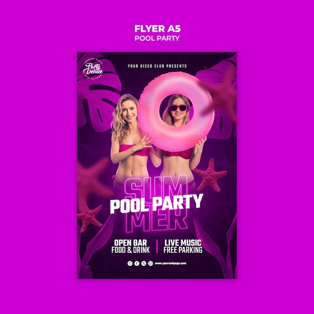 Entwurf der Vorlage für die Poolparty