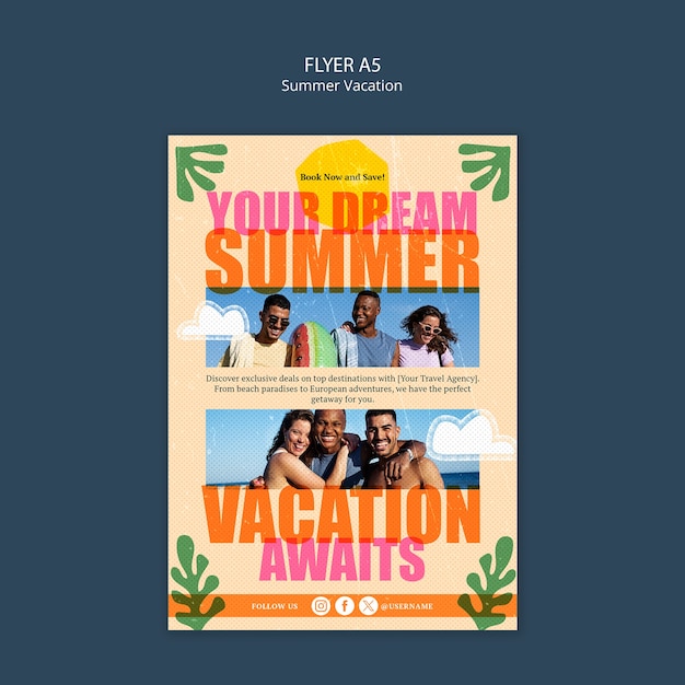 Entwurf der Vorlage für Sommerferien