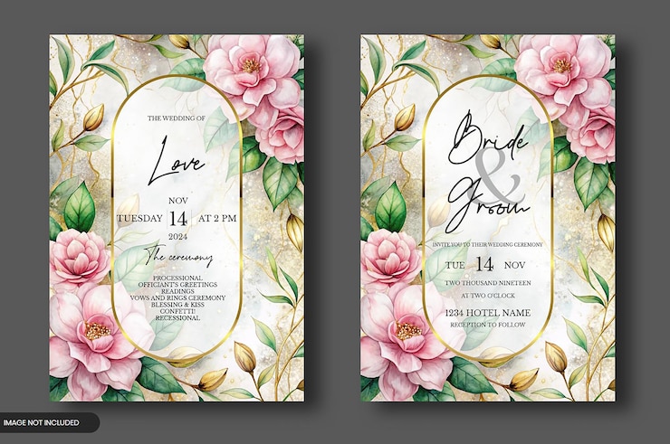 PSD entwurf einer blumen-hochzeitseinladungskarte