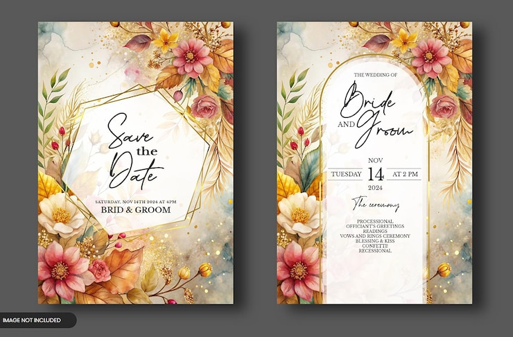 PSD entwurf einer blumen-hochzeitseinladungskarte