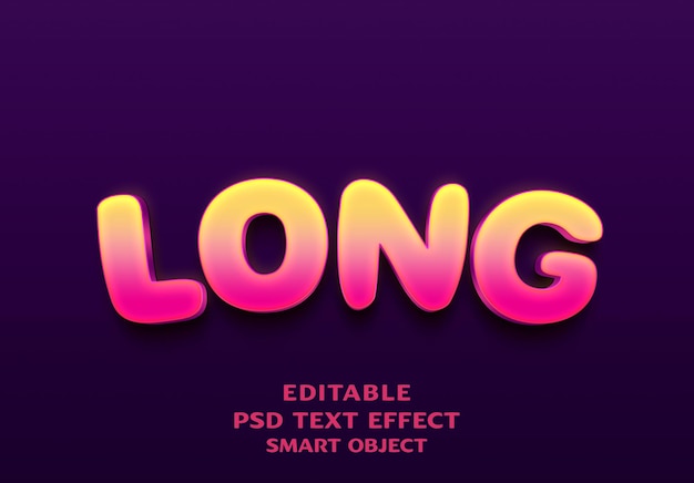 Entwurf eines langen 3D-Text-Effekts
