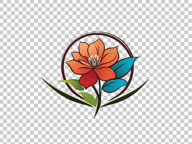 PSD entwurf eines professionellen logos mit einer blume auf durchsichtigem hintergrund