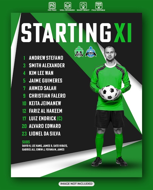 Entwurfsvorlage für den Fußballverein Start Eleven