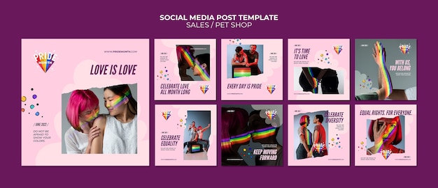 Entwurfsvorlage für Instagram-Posts des Stolzmonats