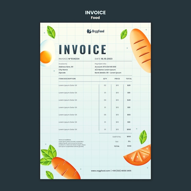 Entwurfsvorlage für lebensmittel