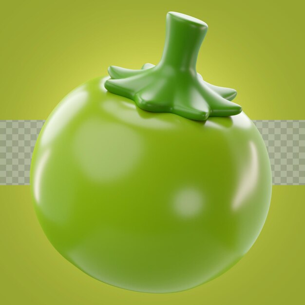 Entzückende 3d-darstellung einer grünen tomatenikone