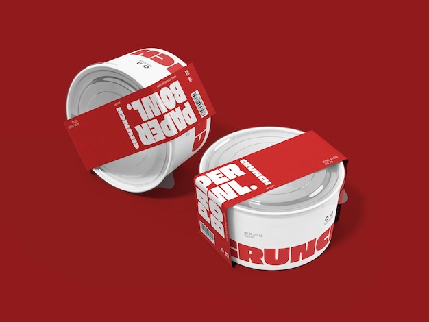 Envasado de bolos de papel para alimentos con etiqueta Mockup aislado en 3D