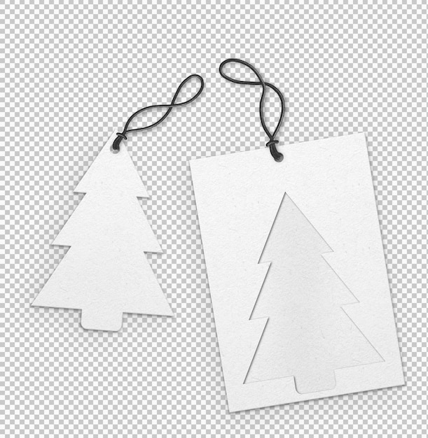 Envase aislado de etiquetas en blanco para Navidad