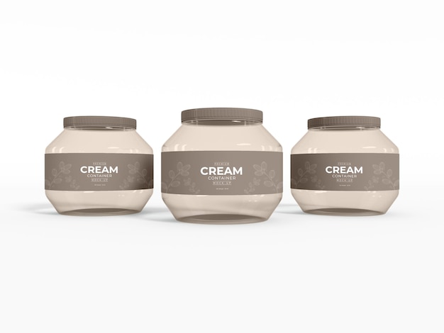 Envase de crema cosmética con maqueta de caja