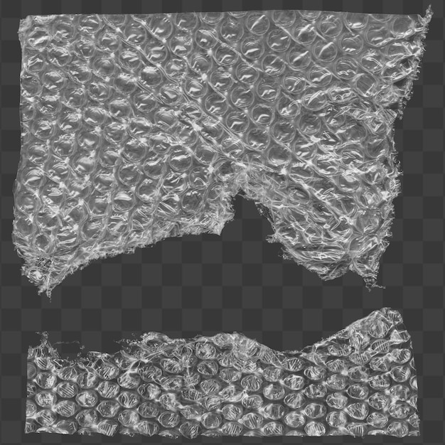 Envase de textura de envoltura de burbujas de aire para uso en envases o diseño gráfico aislado sobre un fondo transparente