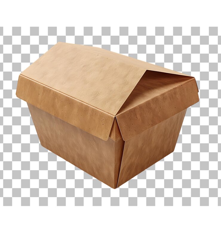 PSD envases de cajas de entrega de alimentos aislados sobre un fondo transparente png psd