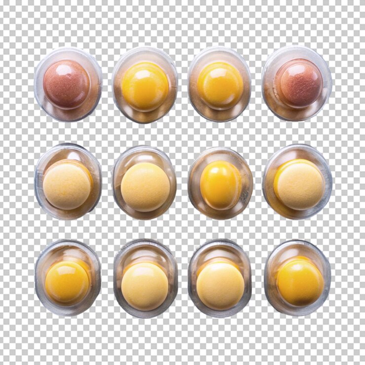 PSD envases sencillos de pastillas aislados en transparente