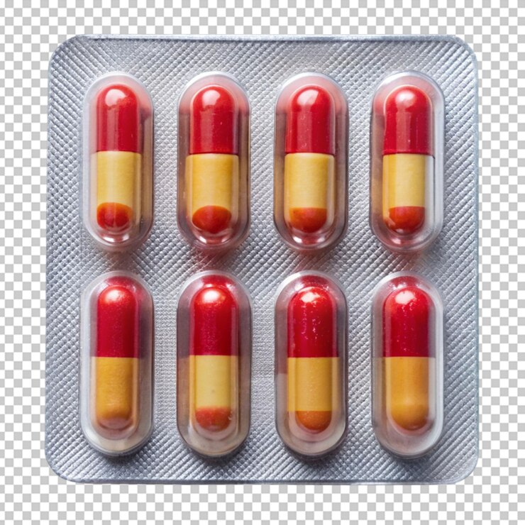PSD envases sencillos de pastillas aislados en transparente