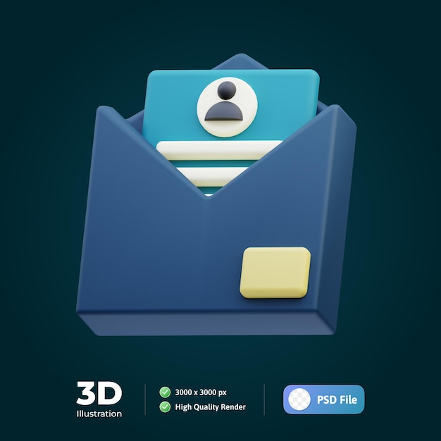 Envelope business ilustração 3d