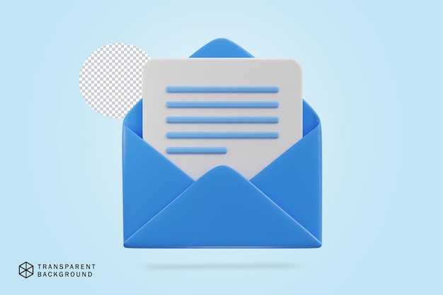 envelope com ícone de vetor 3d de cartão de carta