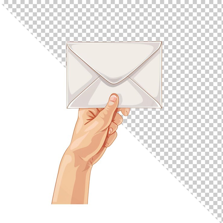 PSD envelope isolée sur fond transparent