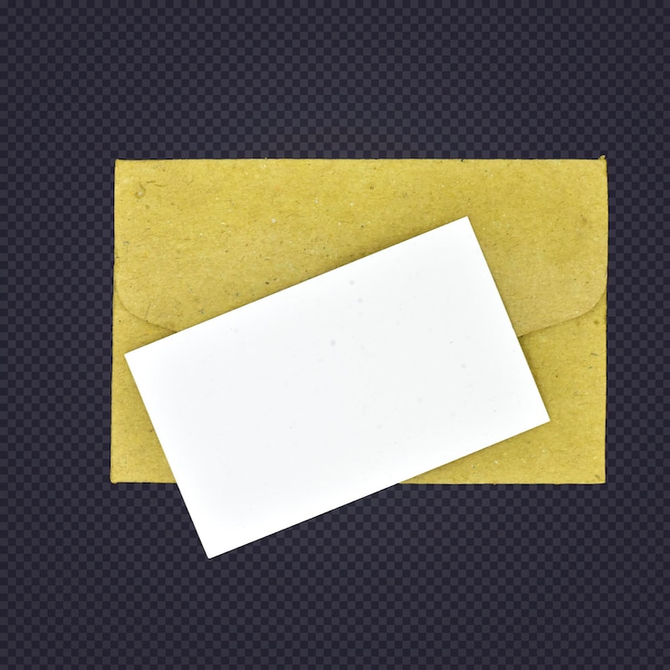 PSD envelope psd com cartão de carta isolado