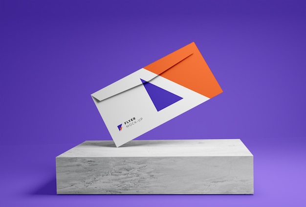 envelope vazio lado de trás do modelo mockup realista