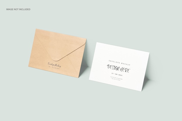 envelope vazio lado de trás do modelo mockup realista