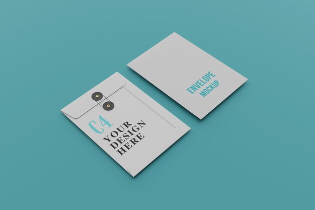 envelope vazio lado de trás do modelo mockup realista