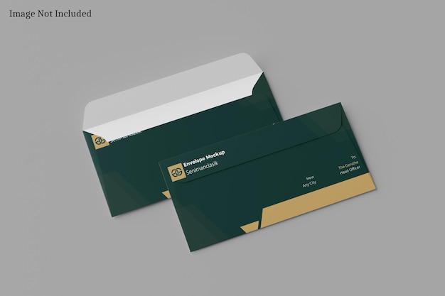 Envelope vazio lado de trás do modelo mockup realista