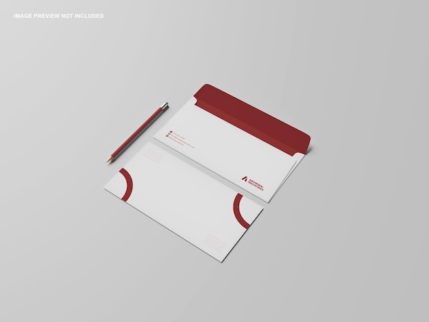 Envelope vazio lado de trás do modelo mockup realista