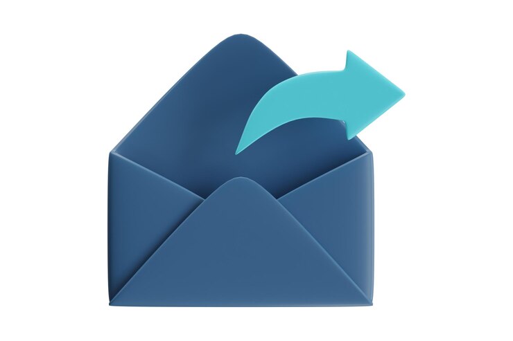 PSD envelope with outward arrow design 3d icon