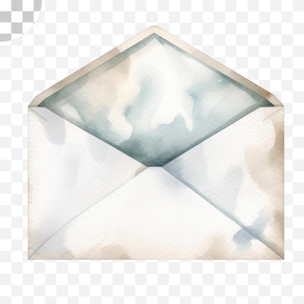 Une enveloppe aquarelle avec une enveloppe blanche avec une lettre bleue dessus - aquarelle, hd png télécharger