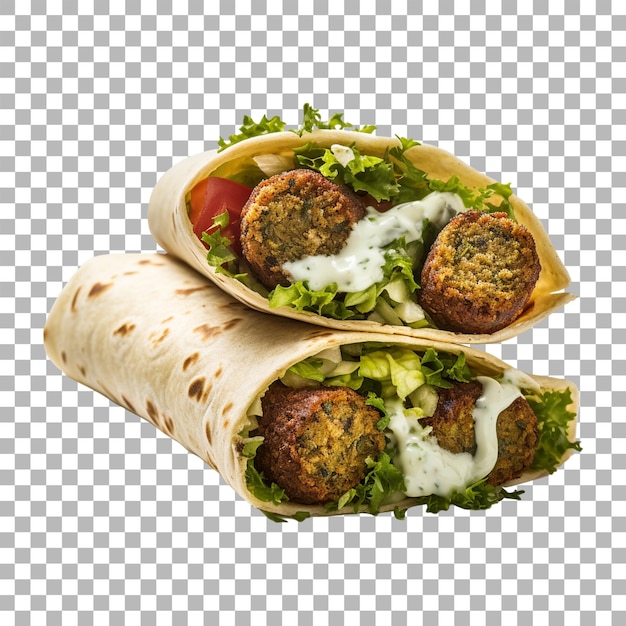 PSD enveloppe de falafel sur fond transparent