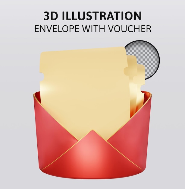 Enveloppe Avec Illustration Du Rendu 3d Du Bon